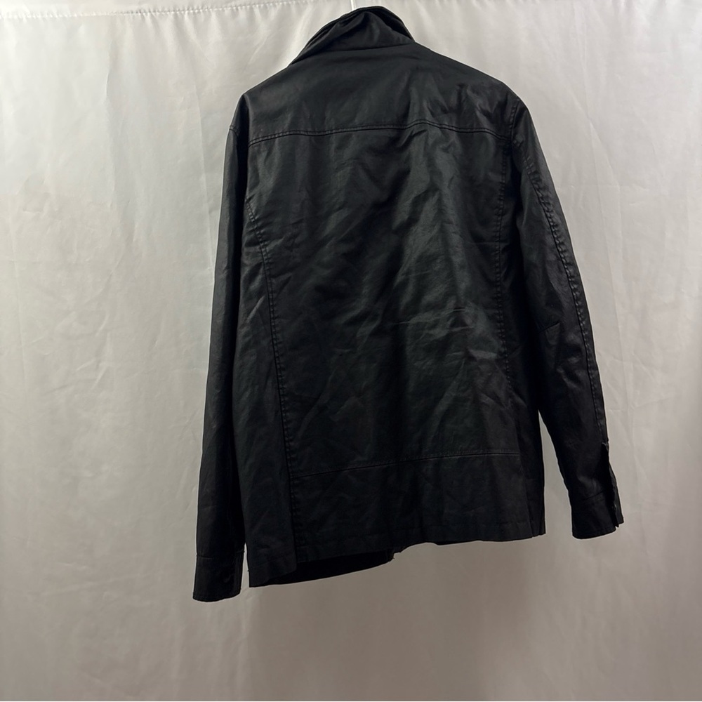 Express Jacket Mens Large Black Utility Pockets Full Zip Snap Front - Picture 10 of 13